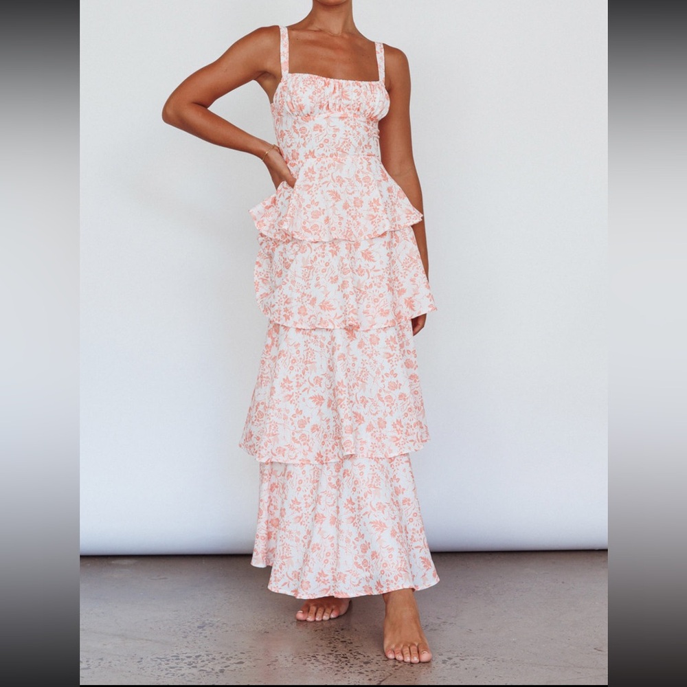 Orange floral dress
